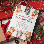 メリーリトルオсート冬ベビーシャワー招待状 招待状