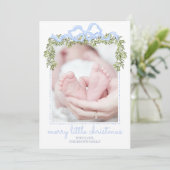 メリーリトルクリスマスカー生まれたばかりのドベビー写真 招待状 (スタンド正面)
