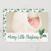 メリーリトルクリスマスグリーン金ゴールドホリーウォーター色 シーズンカード (正面/裏面)