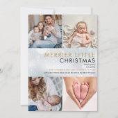 メリーリトルクリスマススノーフレーク写真誕生 シーズンカード (正面)