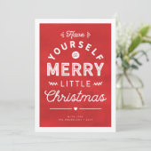 メリーリトルクリスマステクスチャード型ホリデーカード シーズンカード (スタンド正面)