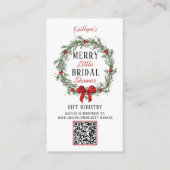 メリーリトルクリスマスブライダルシャワーギフトレジスタ エンクロージャーカード (正面)