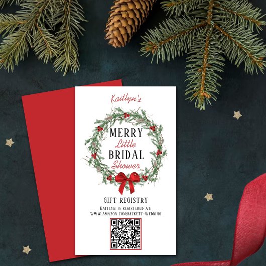 メリーリトルクリスマスブライダルシャワーギフトレジスタ エンクロージャーカード