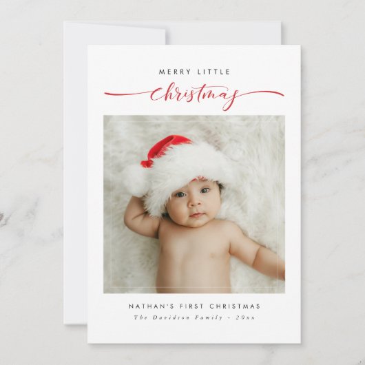 メリーリトルクリスマスベビー初めてのクリスマス赤 シーズンカード (正面)