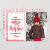 メリーリトルクリスマスホリデーフォトカード シーズンカード (正面/裏面)