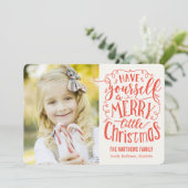 メリーリトルクリスマスホリデーフォトカード シーズンカード (スタンド正面)