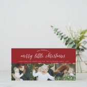 メリーリトルクリスマスモダンタイポグラフィ写真 シーズンカード (スタンド正面)