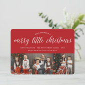 メリーリトルクリスマスモダンタイポグラフィ写真 シーズンカード (スタンド正面)