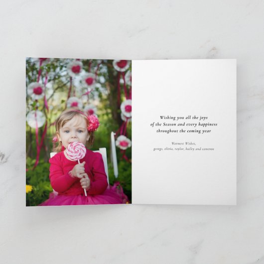 メリーリトルクリスマスモダンタイポグラフィ写真 シーズンカード (内部)