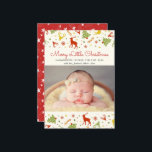 メリーリトルクリスマス新生まれベビー第クリスマス シーズンカード<br><div class="desc">リッメリートクリスマスニュー生まれベビー最初のクリスマスフォトカード</div>