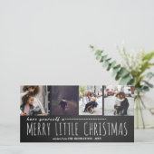 メリーリトルクリスマス4枚の写真の黒板 シーズンカード (スタンド正面)