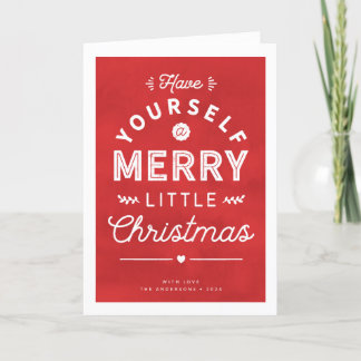 メリーリトルクリスマス テクスチャード タイプ ホリデー カード