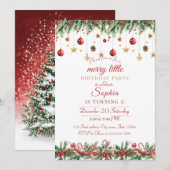 メリーリトルクリスマス 誕生日招待状 招待状 (正面/裏面)
