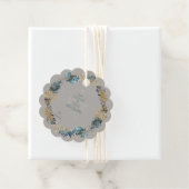 メリーリトルクリスモダンスブルーの葉リース フェイバータグ (インサイチュ)