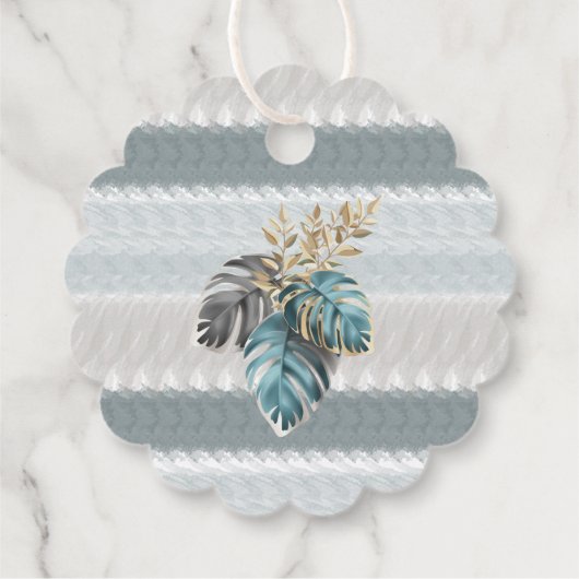 メリーリトルクリスモダンスブルーの葉リース フェイバータグ (裏面)