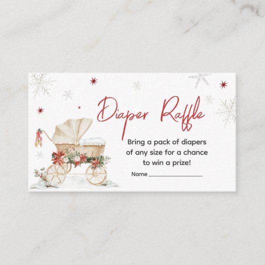 メリーリトルクレスト赤ちゃんシャワーおむつラッフル エンクロージャーカード (正面)