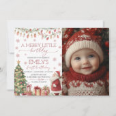 メリーリトルバースデーフォト招待状 招待状 (正面)