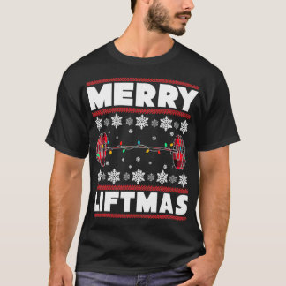 メリーリフおもしろいトマスクリスマスジムトレーニングフィットネス Tシャツ