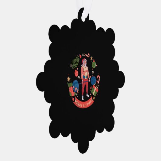 メリーリフツマスクリスマスボディビルダージムトレーニング オーナメントカード (右)