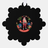 メリーリフツマスクリスマスボディビルダージムトレーニング オーナメントカード (正面)