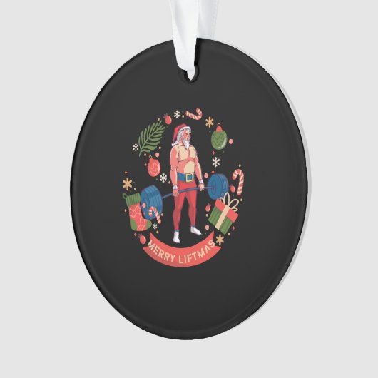 メリーリフツマスクリスマスボディビルダージムトレーニング オーナメント (正面)