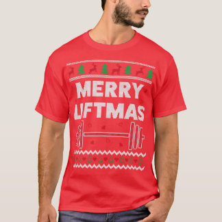 メリーリフツマス醜いクリスマスジムトレーニングおもしろいフィット Tシャツ
