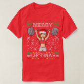 メリーリフトマス醜いクリスマスのセ恋しく思ータサンタ Tシャツ (デザイン正面)