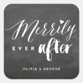 メリーリーリーエバーシャルボードホリデー結婚ズ スクエアシール (正面)