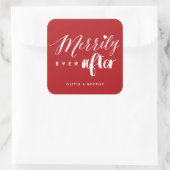 メリーリーリーエバータイポグラフィホリデー結婚ズ スクエアシール (バッグ)