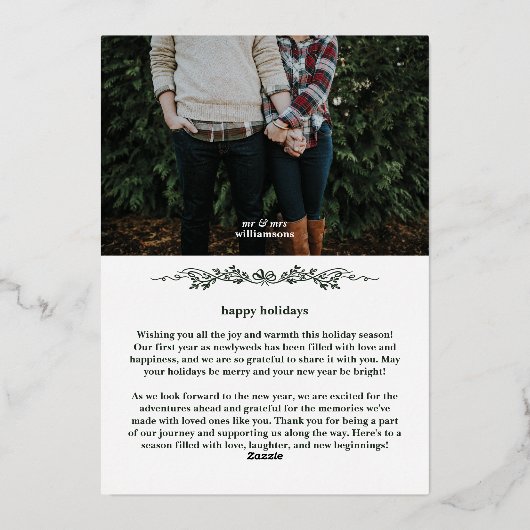 メリーリー結婚したモノグラムリース 箔シーズンカード (裏面)