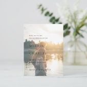 メリーンフォトエレガントなウェディング日付を保存 案内ポストカード (スタンド正面)