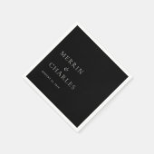 メリーンブラックエレガントな結婚式 スタンダードカクテルナプキン (角)