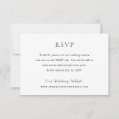 メリーンブラック&ホワイトエレガントな結婚式 出欠カード (正面)