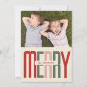 メリーヴィンテージスクリプト写真クリスマス シーズンカード (正面)