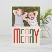 メリーヴィンテージスクリプト写真クリスマス シーズンカード (スタンド正面)