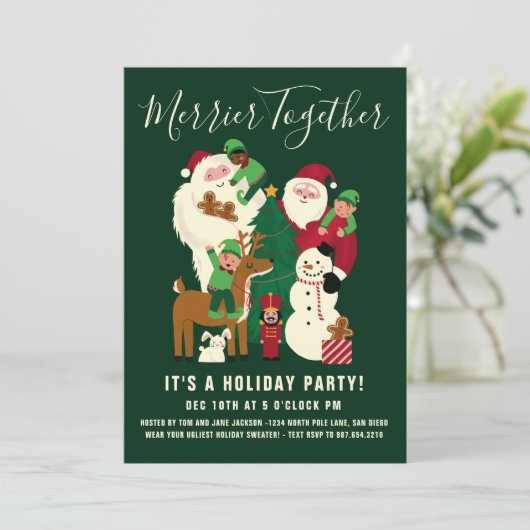 メリー一緒サンタフレンズホリデー招待状 招待状 (スタンド正面)