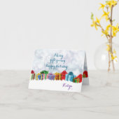 メリー与え雪パーソナライズされた驚き カード (黄色い花)