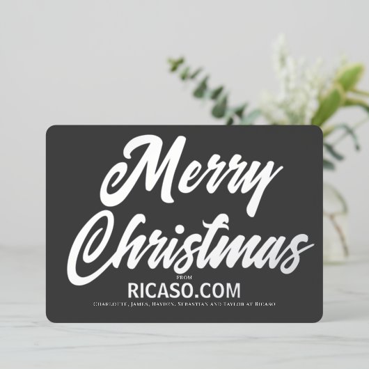 メリー企業のクリスマスタイポグラフィ写真 箔シーズンカード (立ち正面)