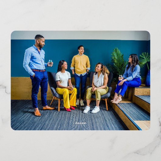 メリー企業のクリスマスタイポグラフィ写真 箔シーズンカード (裏面)