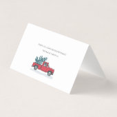 メリー企業のクリスマスレッドトラックホリデーカード 名刺 (裏面)