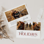 メリー休日モダン3 Photo Collage シーズンカード<br><div class="desc">このメリー休日のクリスマスの両面フラットカードは脚書モダンと3写真のコラージュを前面に加え、背面に1枚の写真を備えている。写真をお気に入りの挿入し、自分の心のこもったメッセージと個人的なtouchを追加しカスタマイズて、好きなだけに。写真：プロストオレ/フリーピク。</div>