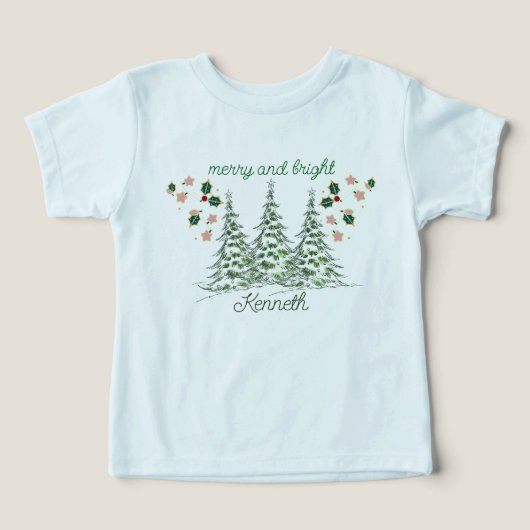 メリー休日応援パーソナライズされたベビーシャツ (デザイン正面)