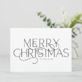 メリー伝統的エレガント1枚のタイポグラフィ シーズンカード (スタンド正面)