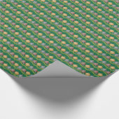 メリー伝統的クリスマスのグリーンボールオーナメント ラッピングペーパー (角)