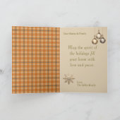 メリー伝統的クリスマスアンティーク暖かい金ゴールド カード (内部)