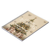 メリー伝統的クリスマスアンティーク暖かい金ゴールド ノートブック (左側)