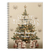 メリー伝統的クリスマスアンティーク暖かい金ゴールド ノートブック (正面)