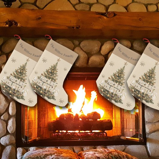 メリー伝統的クリスマスアンティーク金ゴールドカスタム スモールクリスマスストッキング