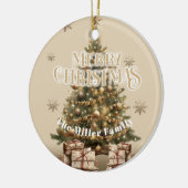 メリー伝統的クリスマスアンティーク金ゴールドカスタム セラミックオーナメント (左)