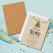 メリー伝統的クリスマスアンティーク金ゴールドカスタム 招待状